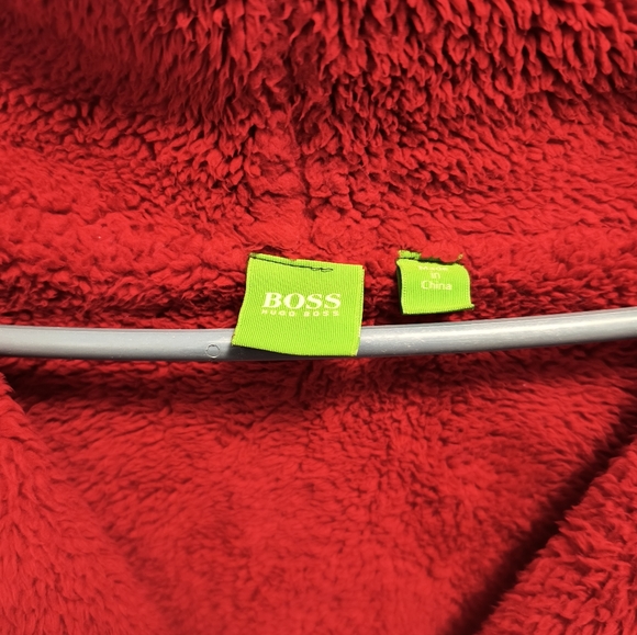 Men's Hugo Boss XL Grey and Red Hoodie Warm faux-fur lined - Picture 3 of 5